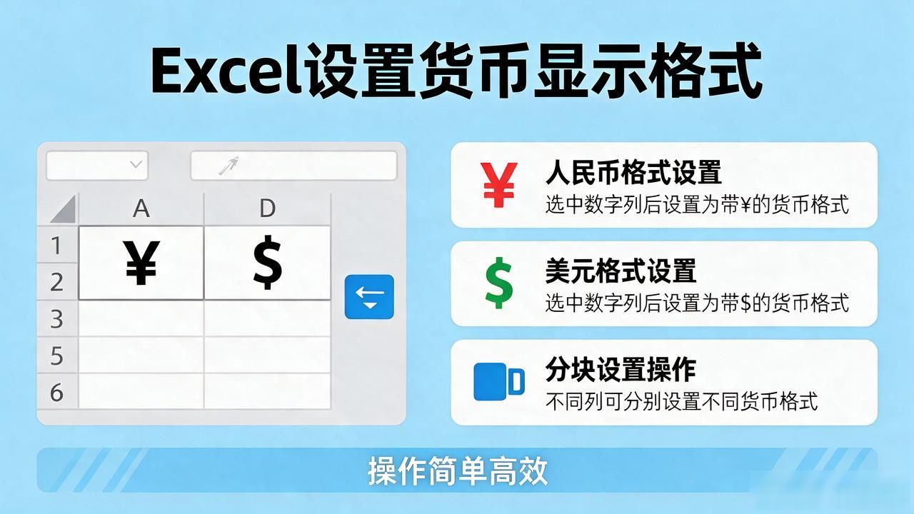 Excel表格金额显示为货币_excel表格怎么把数字换成货币形式_做小生意Excel货币格式设置